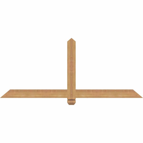 Ekena Millwork Eugene Smooth Timber Gable Bracket, Western Red Cedar, 60"W x 25"H x 1 1/2"D x 3 1/2"F, 10/12 Pitch GBW060X25X0204EUG00SWR - main